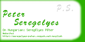 peter seregelyes business card