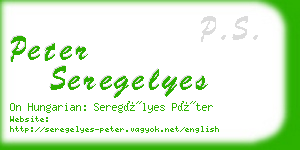 peter seregelyes business card